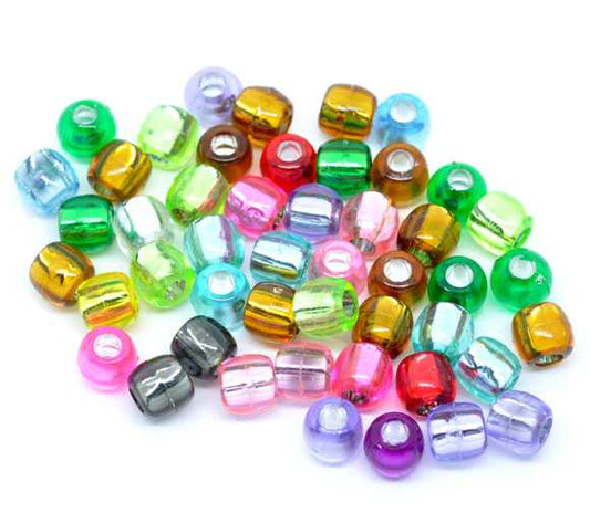 Pony Beads Mixed - Foil lined, 7x7mm. 300pcs