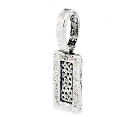 Antique Silver Plate, Bail 21 x 7mm, Tag shape, glue on pendants  50pcs