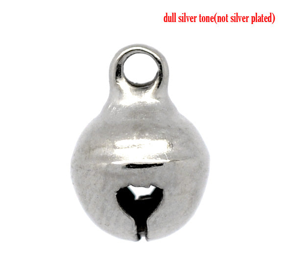 Antique Silver, Christmas Bell Charm Drops Findings 11x8mm, 100pcs