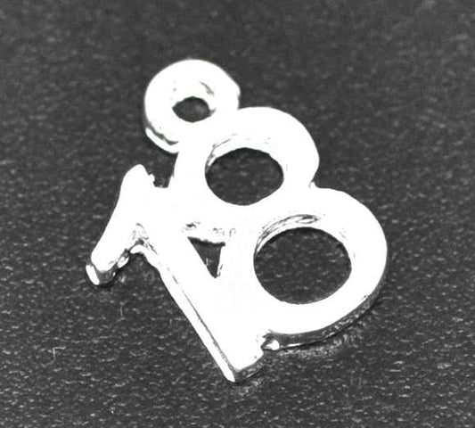 Number Age "18" Charm Pendant 13x10mm, 50pcs