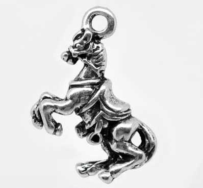 Antique Silver Horse Charm Pendants 21x15mm, 20pcs