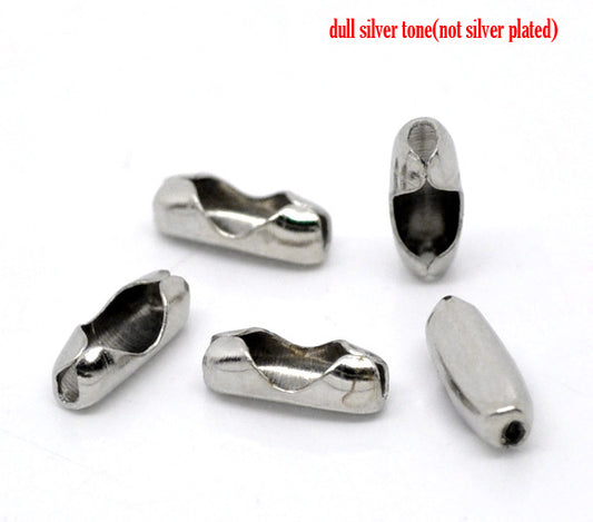 Antique Silver Connector Clasps Fit 2.4mm Ball Chain 8x3mm, 500pcs