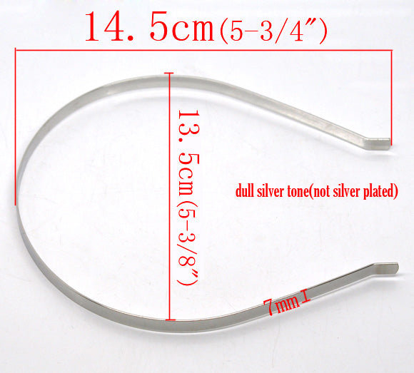 Antique Silver Headband, 14.5cm x 13.5cm, 7mm  10pcs