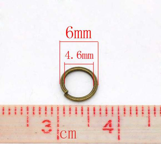 Jump Rings, Antique Bronze, 6mm, 1,000pcs