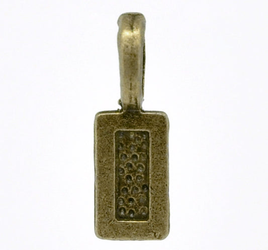 Antique Bronze Plate, Bail 21 x 7mm, Tag shape, glue on pendants  50pcs