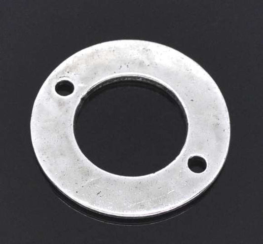 Antique Silver Round Connectors 20mm 40pcs