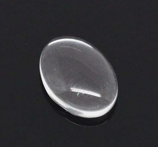 Cabochon, glass, clear, 14x10mm dome. 100pcs