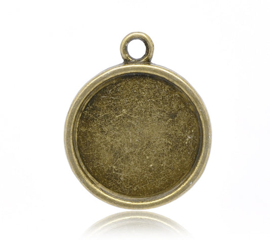 Antique Bronze Frame Settings 28x24mm, (fits 20mm) 20pcs