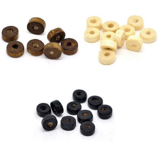 Wooden Beads Round, 08mm, Rondelle Mixed, 3000pcs