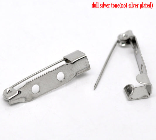 Antique Silver, Brooch No Roller 25 x 5mm, 100pcs