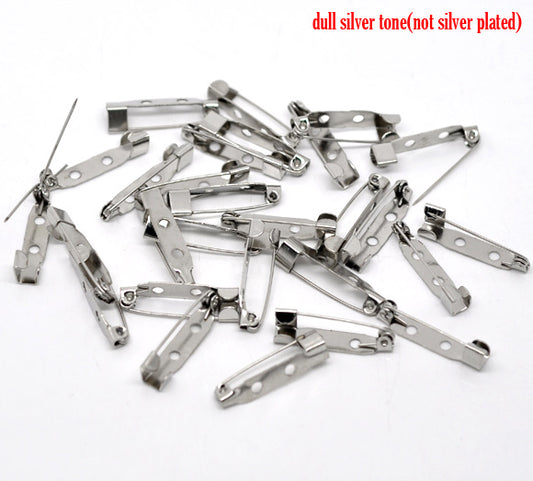 Antique Silver, Brooch No Roller 25 x 5mm, 100pcs