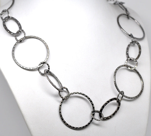 Black Nickel Round Oval Chain Necklace, chunky, 1 metre - Special Price!