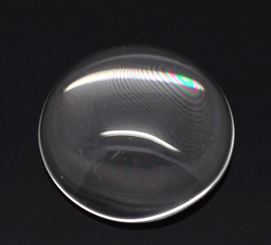 Cabochon, glass, clear, 22mm round dome. 20pcs