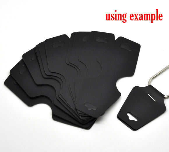 Necklace Display Cards,  11x4.5cm, 50pcs - Black