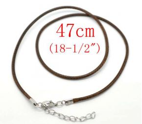 Cotton Waxed Cord Coffee Necklaces, 2mm, 18", 20pcs