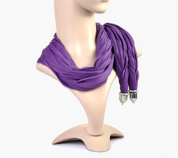 Scarf Shawl Soft Purple Cotton, 1.8m  1pc, just add charms on bottom!
