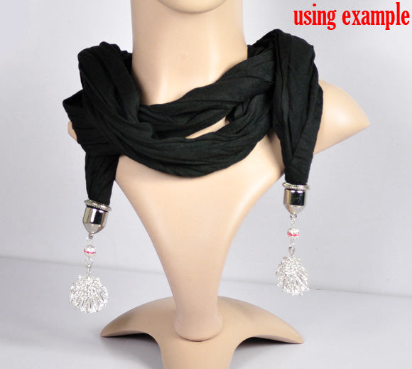 Scarf Shawl Soft Black Cotton, 1.8m  1pc, just add charms on bottom!