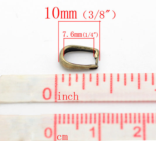 Antique Bronze Plate, Bail-Pinch 10 x 6mm, 30pcs