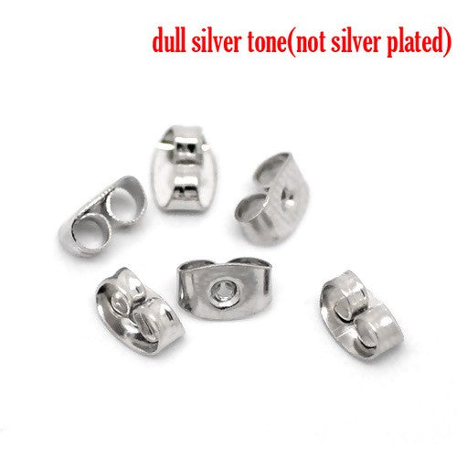 Antique Silver Earring Earnuts  6 x 4mm, 500pcs