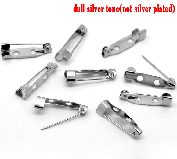 Antique Silver, Brooch No Roller 20 x 5mm, 100pcs