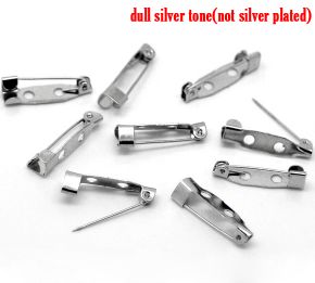 Antique Silver, Brooch No Roller 15 x 4mm, 500pcs