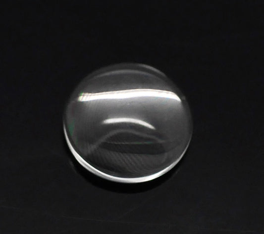 Cabochon, glass, clear, 12mm round dome. 100pcs