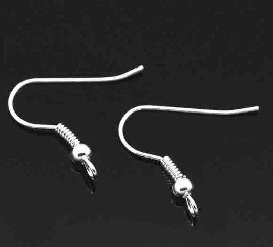 Silver Plate Ear Hooks, 21 x20mm, Nickel Free, approx 150 pairs