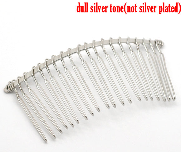 Hair Comb Wire, Nickel Plate, 38mm wide, 7.8mm long, 10pcs