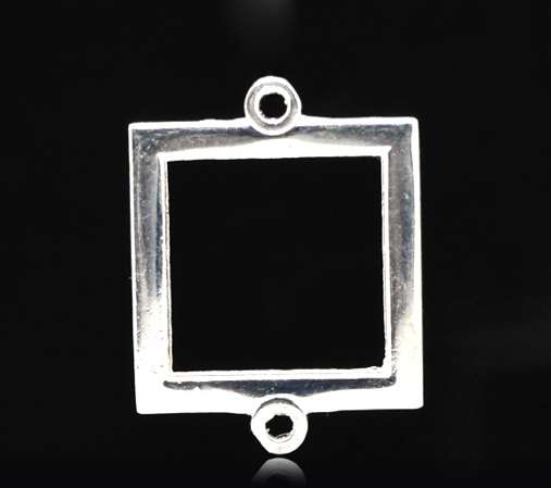 Silver Plate Frame Settings 26x20mm (fit 17x17mm), 10pcs  - Open back bezel