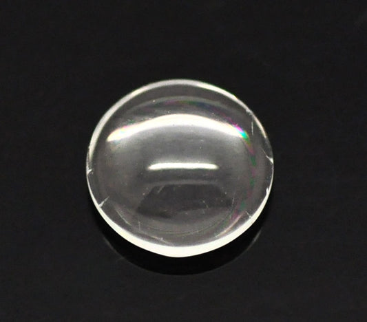 Cabochon, glass, clear, 08mm round dome. 200pcs
