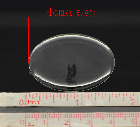 Clear Epoxy Self Adhesive Stickers, Oval, 30 x 40mm, 60pcs
