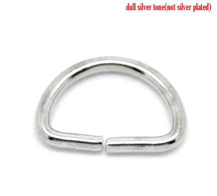 Antique Silver, D Shape Jump Rings Keychains 24 x16mm, 50pcs