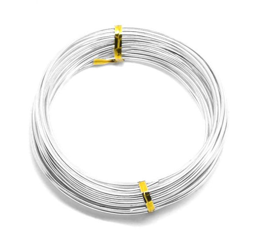 Aluminum Silver Plated Craft Wire, 2mm, 10 metres