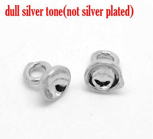 Antique Silver Embeddable Pendant Bail 5x4mm(1/4"x1/8"), Fit 3.5mm, 50pcs