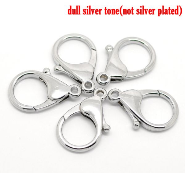 Antique Silver Lobster Clasps 35x25mm, 10pcs