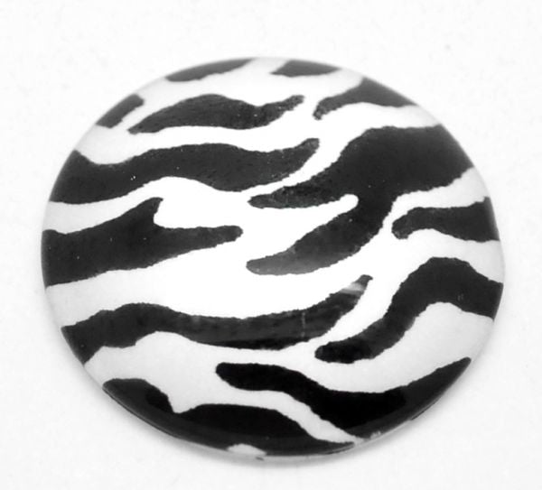 Glass Cabochon, Zebra, 25mm 2pc