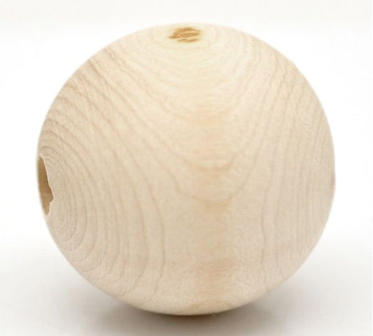 Wooden Beads Round, 30mm Raw 20pcs (5mm hole)