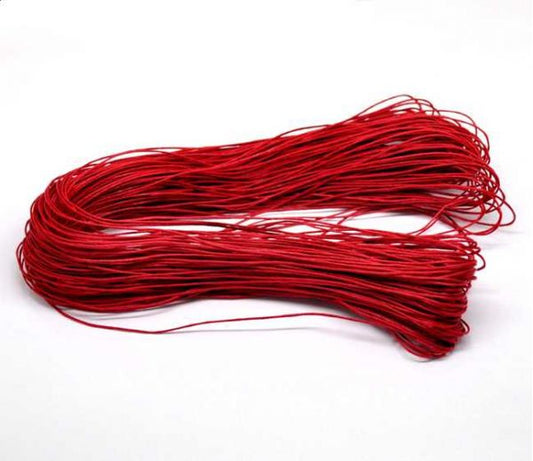 Waxed Cotton Cord, Red, 1mm, 80 metres