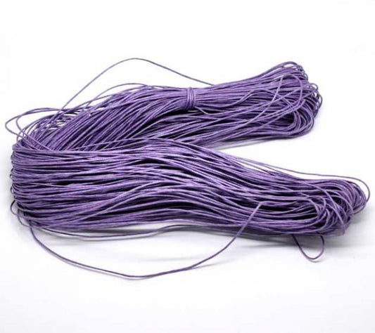 Waxed Cotton Cord, Mauve, 1mm, 80 metres