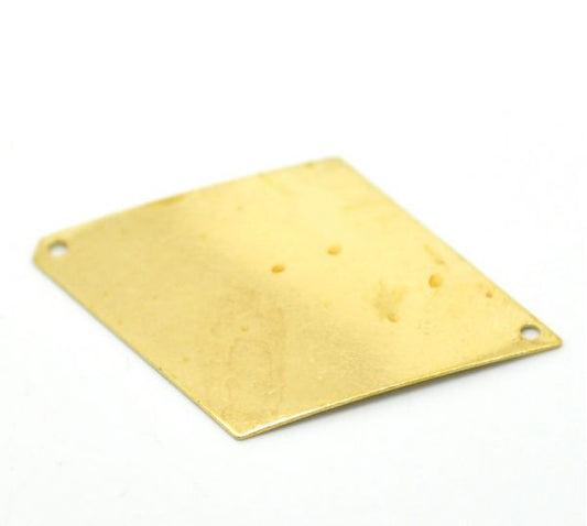 Brass Blank Stampings Rhombus tags, 4.2x2.8cm, 30pcs