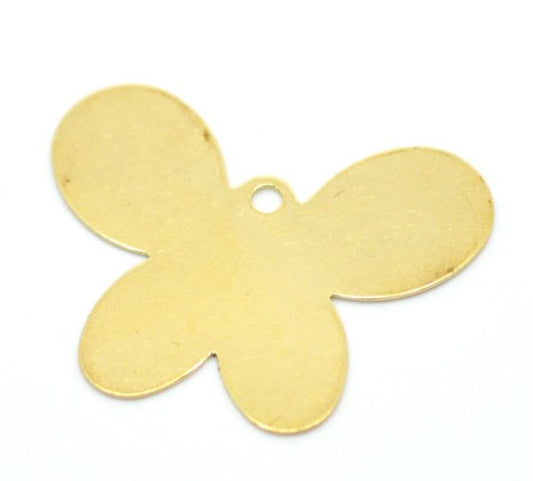 Brass Blank Stampings Butterfly tags, 2.6x2.0cm, 50pcs