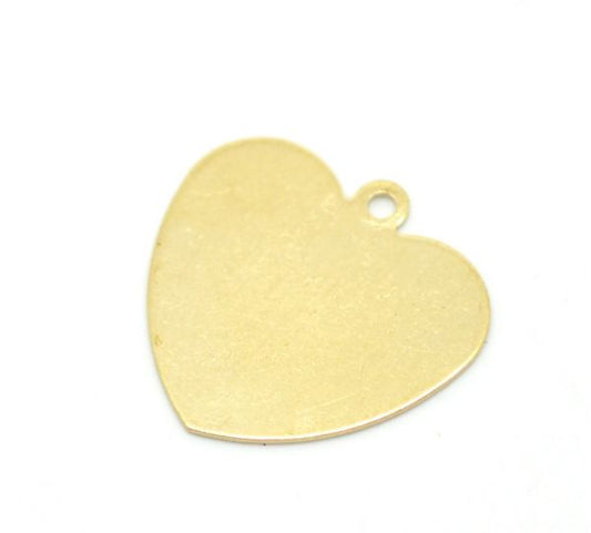 Brass Blank Stampings Love Heart tags, 18x18mm, 50pcs