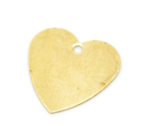 Brass Blank Stampings Love Heart tags, 13x13mm, 100pcs
