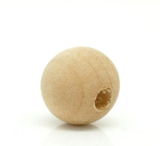 Wooden Beads Round, 10x9mm, 300 pieces approx, Raw - Bulk,  hole 2.8mm