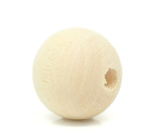 Wooden Beads Round, 12x11mm, 200 pieces approx, Natural Raw