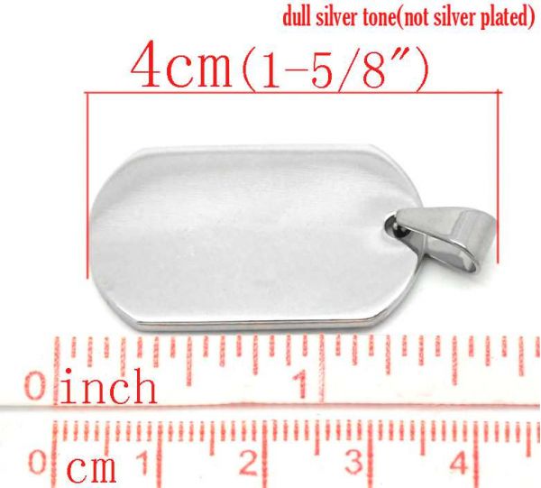 Antique Silver Stainless Steel Blanks for Stamping, Tag Charm, 3pcs