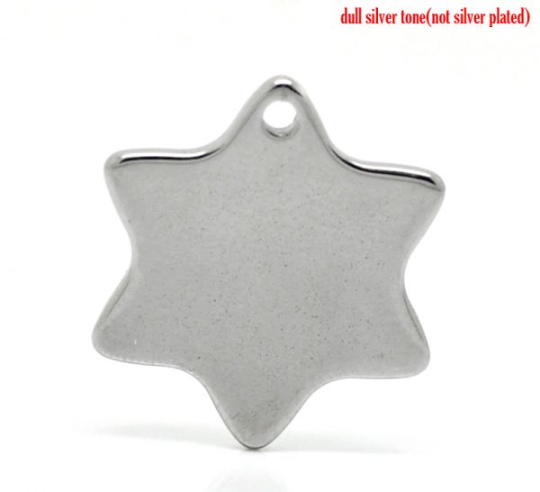 Antique Silver Stainless Steel Blanks for Stamping, Star Charm, 20pcs