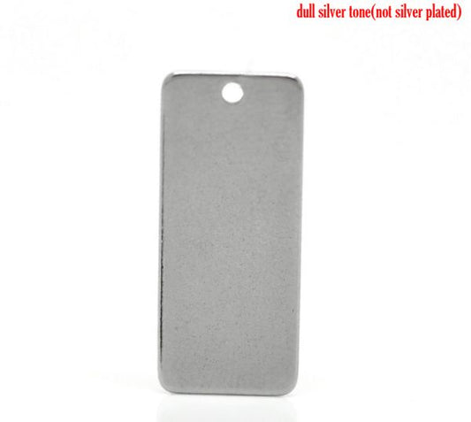 Antique Silver Stainless Steel Blanks for Stamping, Tag Charm, 20pcs