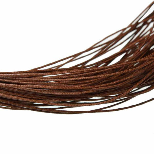 Waxed Cotton Cord, Dark Coffee, 1mm, 80 metres