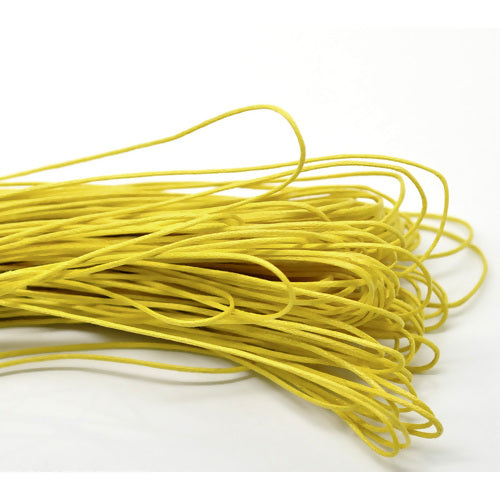 Waxed Cotton Cord, Yellow, 1mm, 80 metres